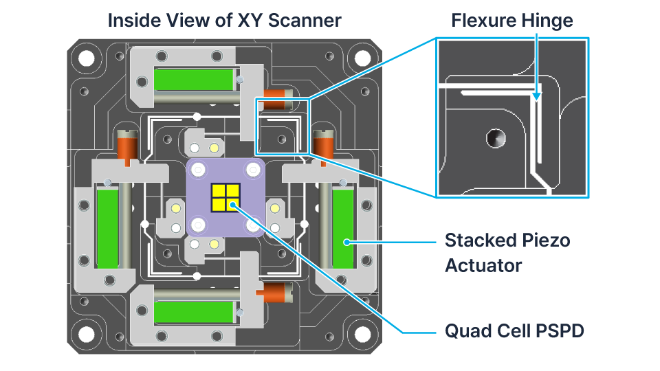 FX40 orthogonal flexure scanner system for precise movement